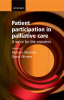 Copertina  Patient participation in palliative care : a voice for the voiceless