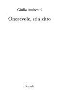 Copertina  Onorevole, stia zitto